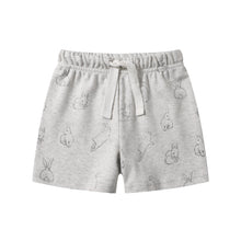 Load image into Gallery viewer, Organic Cotton Baby Shorts Toddler Summer Shorts - Gray &amp; Navy &amp; Grey Rabbit