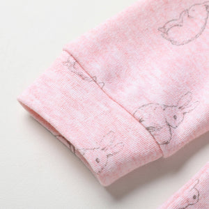 100% Organic Cotton Toddler 2 Piece Pajama Set - Pink Rabbit