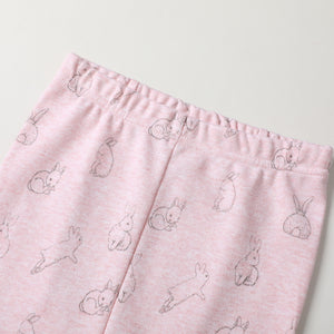 100% Organic Cotton Toddler 2 Piece Pajama Set - Pink Rabbit