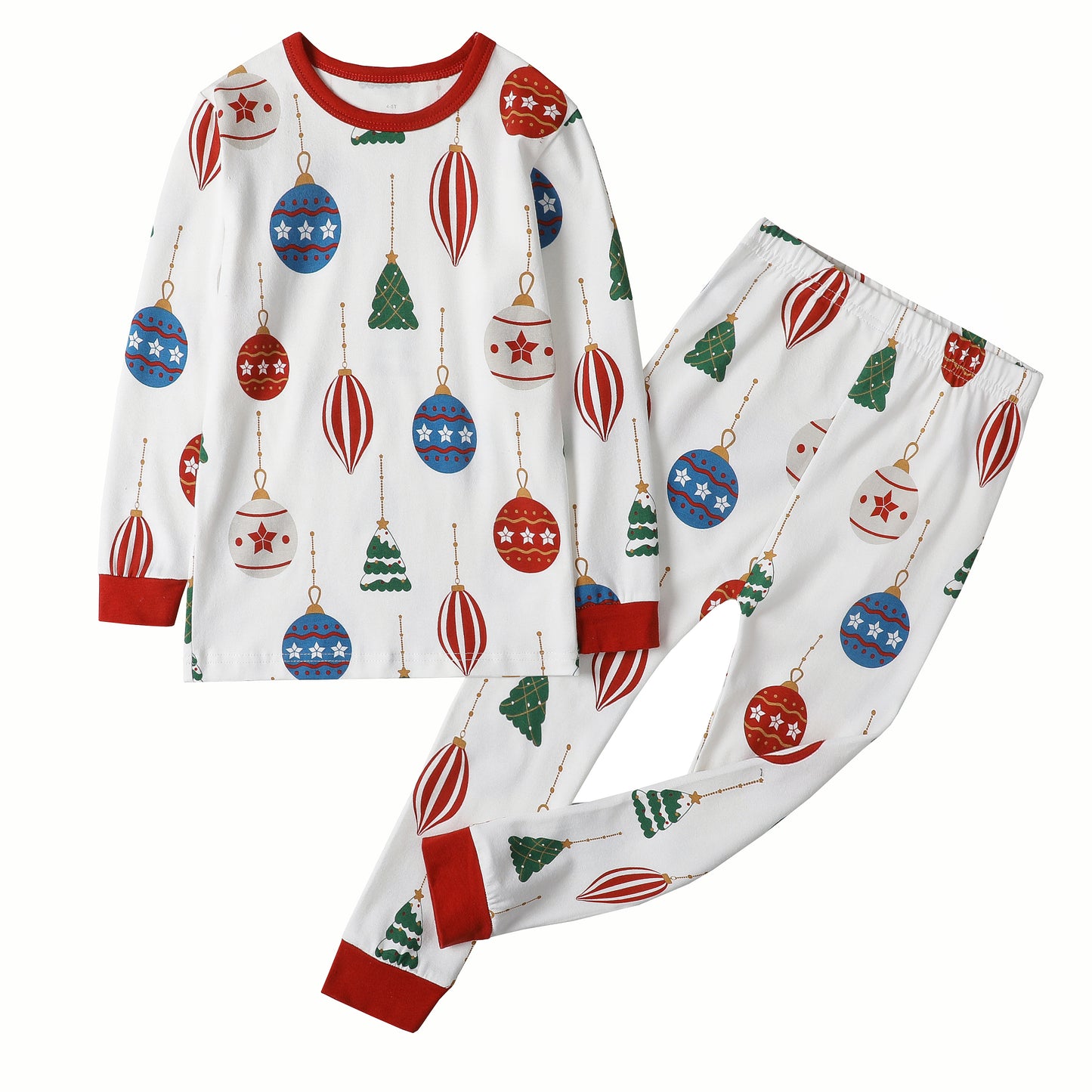 100% Organic Cotton Toddler 2 Piece Pajama Set - Christmas Lights