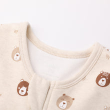 Load image into Gallery viewer, 100% Organic Cotton 1.0 Tog Sleeping Bag with Legs Sleeveless Wearable Blanket- Mini Bears