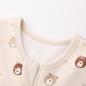 100% Organic Cotton 1.0 Tog Sleeping Bag with Legs Sleeveless Wearable Blanket- Mini Bears