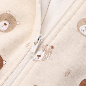 100% Organic Cotton 1.0 Tog Sleeping Bag with Legs Sleeveless Wearable Blanket- Mini Bears