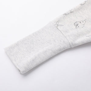 100% Organic Cotton 1.0 Tog Sleeping Bag with Legs Sleeveless Wearable Blanket- Gray Rabbit