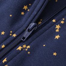 Load image into Gallery viewer, 100% Organic Cotton 1.0 Tog Sleeping Bag with Legs Sleeveless Wearable Blanket- Starry Sky