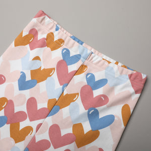 100% Organic Cotton Toddler 2 Piece Pajama Set - Colorful Heart