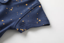 Load image into Gallery viewer, 100% Organic Cotton Zip Footless Short Sleeve Pajamas - Short Starry Sky