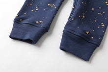 Load image into Gallery viewer, 100% Organic Cotton Zip Footless Short Sleeve Pajamas - Short Starry Sky