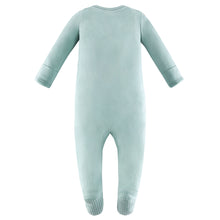 Load image into Gallery viewer, Bamboo Long Sleeve Zip Footed Pajamas - Seafoam