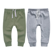 Load image into Gallery viewer, 100% Cotton Joggers - 2 pack - Sage and Grey Melange