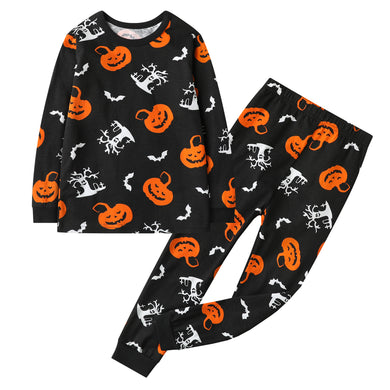 100% Organic Cotton Toddler 2 Piece Pajama Set - Pumpkin Bats