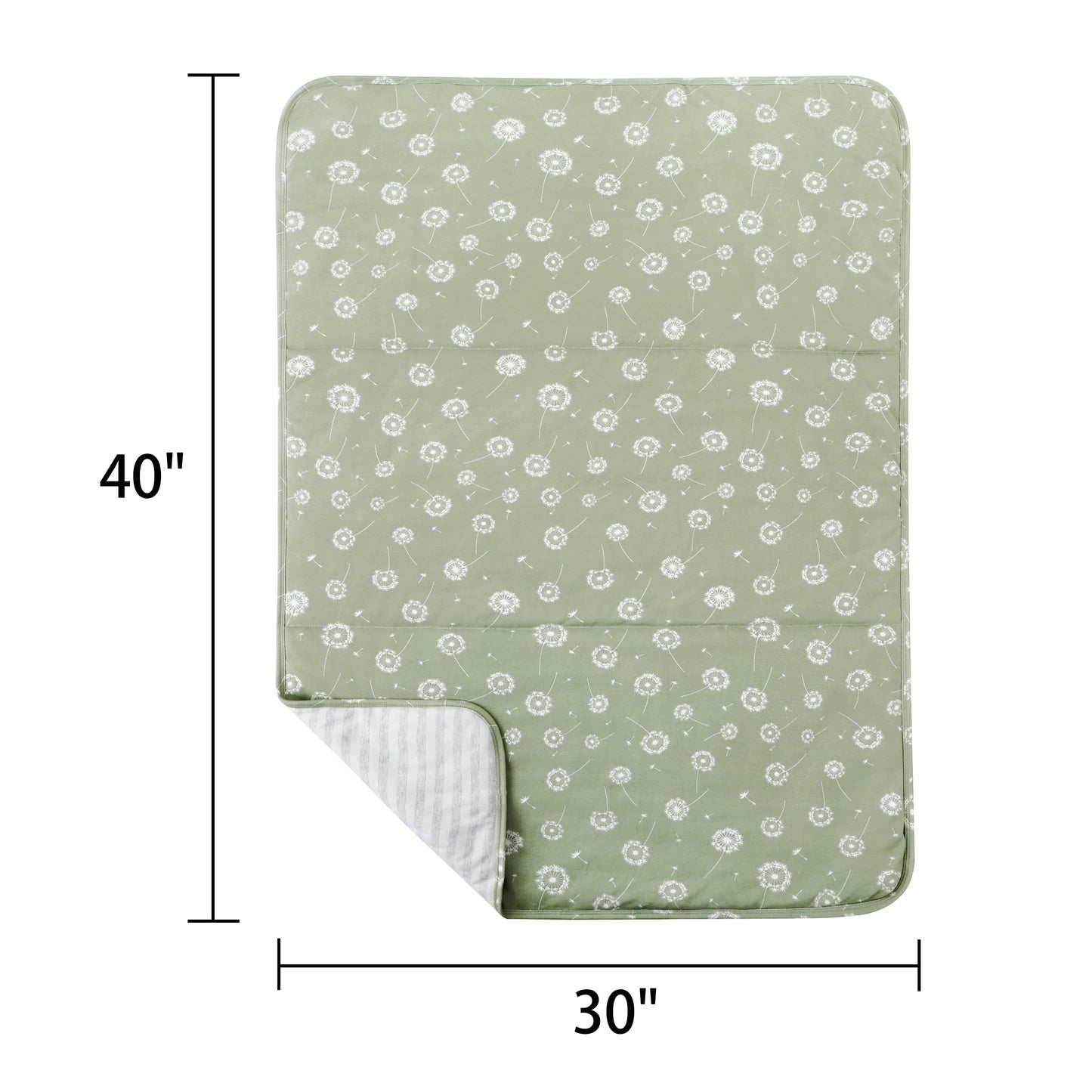 Owlivia Premium Organic Cotton Baby Blanket, Neutral Toddler Blanket with Soft Polyester Fill – Reversible Baby Infant Quilt 30"x40", Crib & Stroller Blanket(Dandelion)