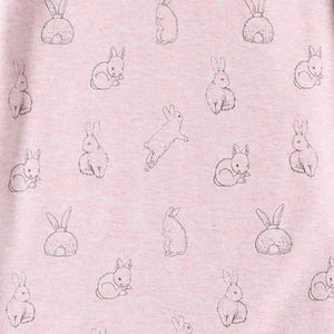 100% Organic Cotton Toddler 2 Piece Pajama Set - Pink Rabbit