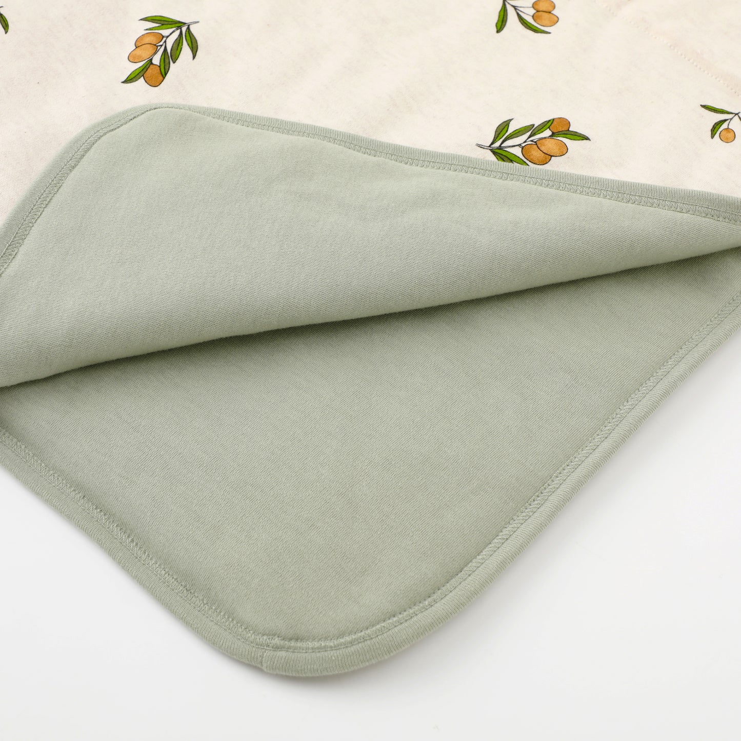 Owlivia Premium Organic Cotton Baby Blanket, Neutral Toddler Blanket with Soft Polyester Fill – Reversible Baby Infant Quilt 30"x40", Crib & Stroller Blanket(Olive Branch)