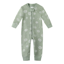 Load image into Gallery viewer, 100% Organic Cotton Zip Footless Pajamas - Green Dandelion