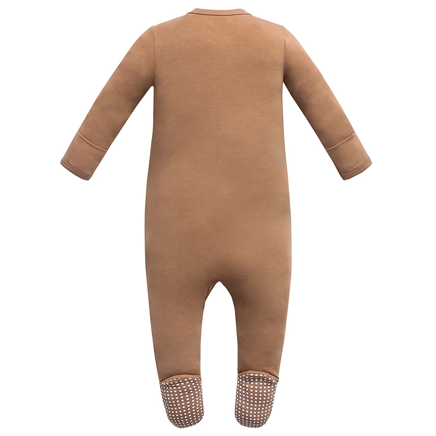 Bamboo Long Sleeve Zip Footed Pajamas - Camel