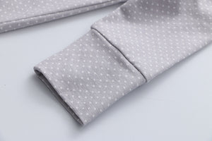 Bamboo & Organic Cotton Blend Zip Footless Pajamas -White Dots