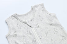 Load image into Gallery viewer, 100% Organic Cotton 0.5tog Sleep Sack - Grey Rabbits