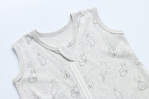 100% Organic Cotton 0.5tog Sleep Sack - Grey Rabbits