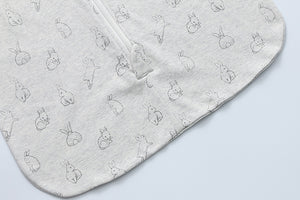 100% Organic Cotton 0.5tog Sleep Sack - Grey Rabbits