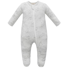 Load image into Gallery viewer, 100% Organic Cotton Zip Footed Pajamas - Gray Rabbit