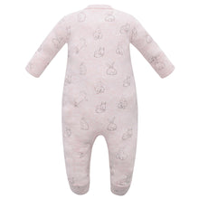 Load image into Gallery viewer, 100% Organic Cotton Zip Footed Pajamas - Pink Rabbit