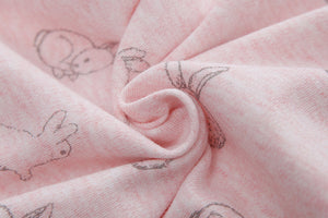 100% Organic Cotton Zip Footed Pajamas - Pink Rabbit