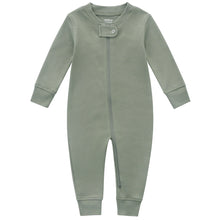 Load image into Gallery viewer, 100% Cotton Footless Zip Pajamas - 2 pack - Dark Grey Melange &amp; Olive Green