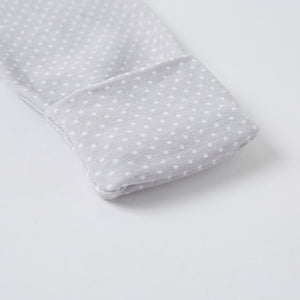 Bamboo & Organic Cotton Blend Zip Footed Pajamas - White Dots