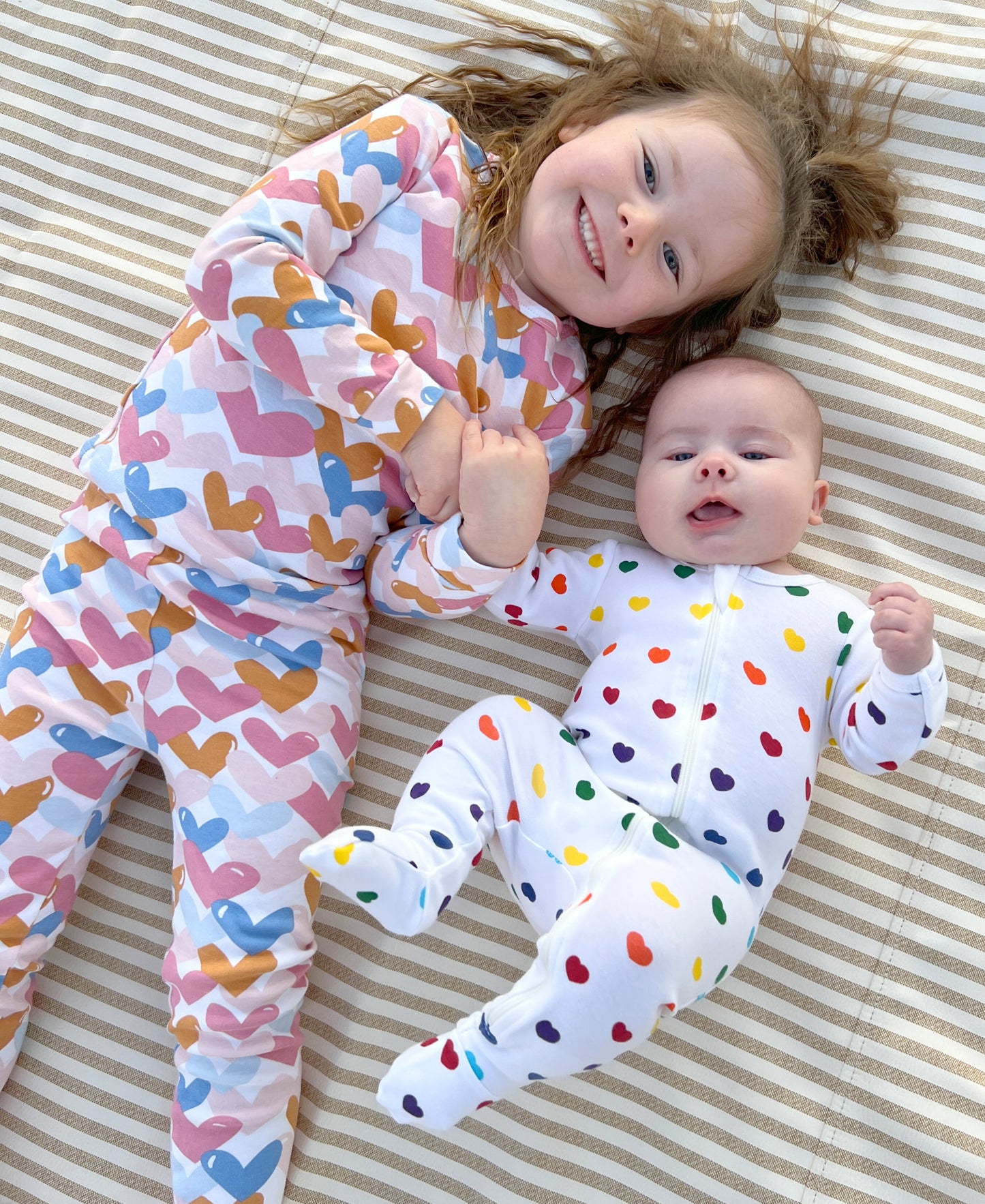 100% Organic Cotton Toddler 2 Piece Pajama Set - Colorful Heart