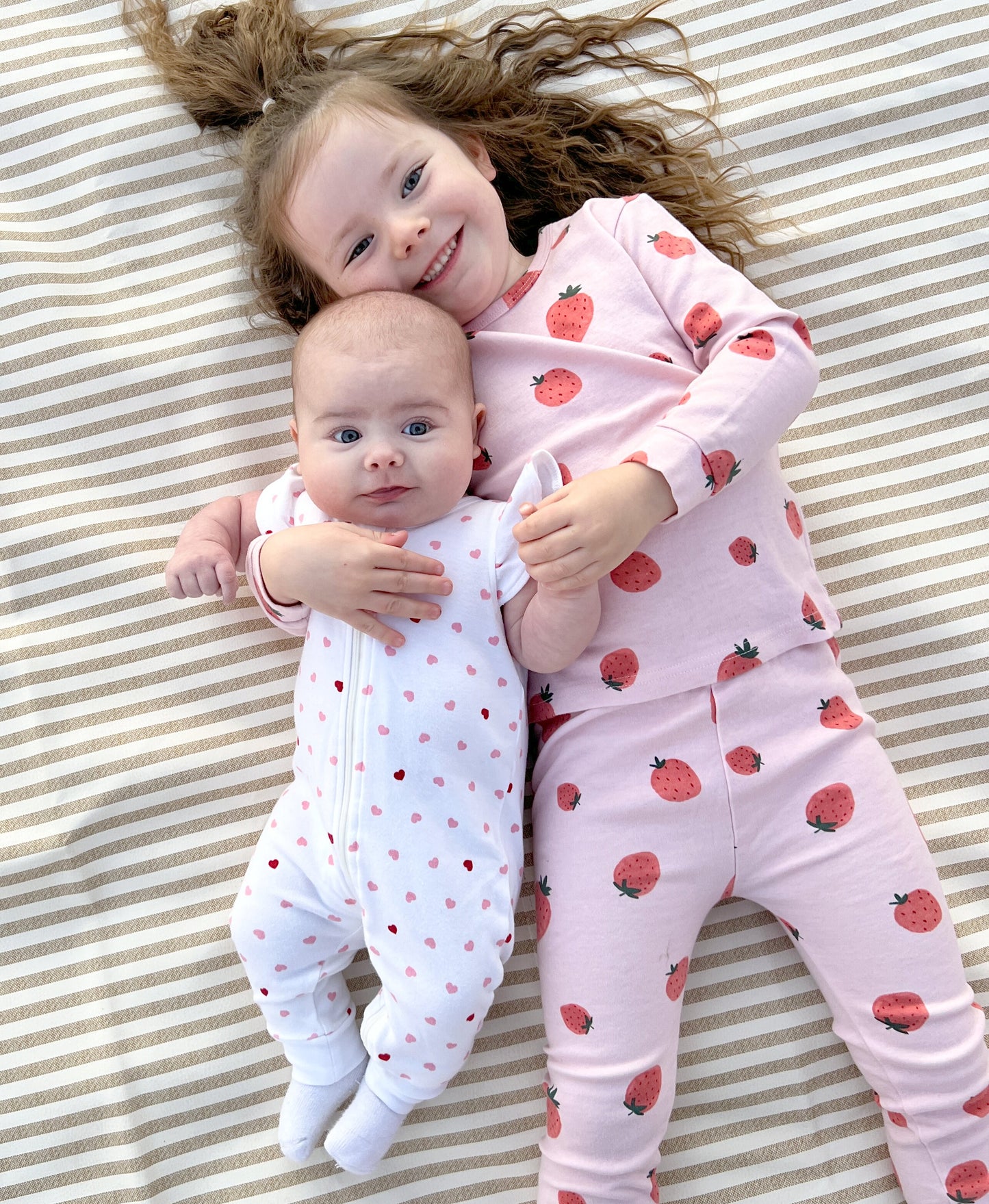 100% Organic Cotton Toddler 2 Piece Pajama Set - Pink Strawberry