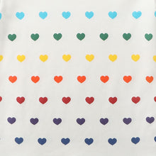 Load image into Gallery viewer, 100% Organic Cotton Zip Footed Pajamas - Rainbow Hearts