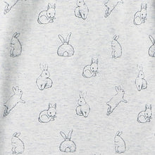 Load image into Gallery viewer, 100% Organic Cotton Zip Footed Pajamas - Gray Rabbit