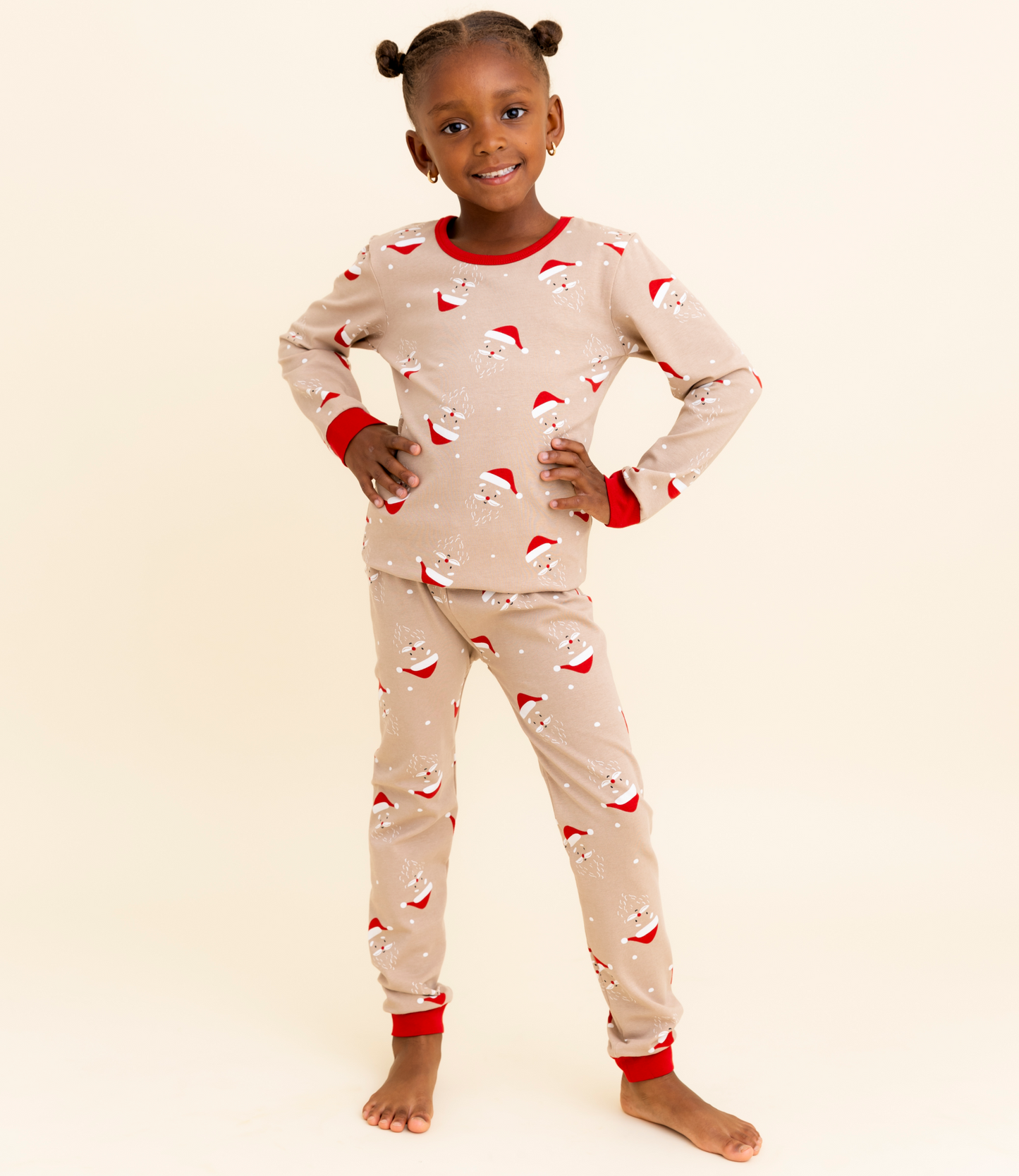 100% Organic Cotton Toddler 2 Piece Pajama Set - Santa Claus