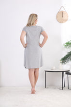 Load image into Gallery viewer, Women&#39;s Short-Sleeve Maternity Dress - Grey Melange