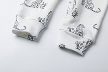 Load image into Gallery viewer, 100% Organic Cotton Zip Footless Short Sleeve Pajamas - Short Cheetah