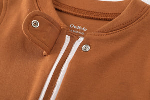 100% Cotton Footless Zip Pajamas - 2 pack - Halloween's Pumpkin & Orange