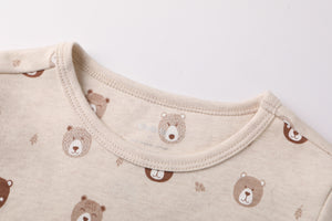 100% Organic Cotton Toddler Summer 2 Piece short sleeve Pajama Set - Mini Bears