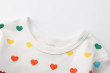 Load image into Gallery viewer, 100% Organic Cotton Toddler 2 Piece Pajama Set - Rainbow Hearts