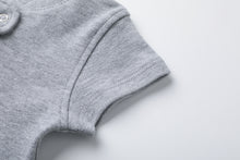 Load image into Gallery viewer, 100% Organic Cotton Zip Footless Short Sleeve Pajamas - Short Olive &amp; Gray Melange