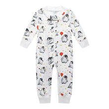 Load image into Gallery viewer, 100% Organic Cotton Zip Footless Pajamas - Happy Penguin