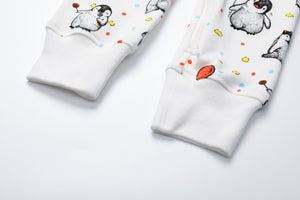 100% Organic Cotton Zip Footless Pajamas - Happy Penguin