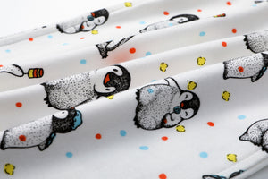 100% Organic Cotton Zip Footless Pajamas - Happy Penguin