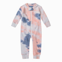 Load image into Gallery viewer, 100% Organic Cotton Zip Footless Pajamas - Tie Dye Black Pink