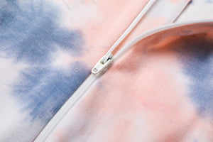 100% Organic Cotton Zip Footless Pajamas - Tie Dye Black Pink