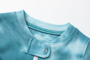 100% Organic Cotton Zip Footless Pajamas - Tie Dye Green