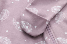 Load image into Gallery viewer, 100% Organic Cotton Zip Footed Pajamas - Feather Mauve