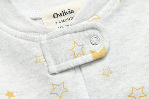 100% Organic Cotton Zip Footless Pajamas - Golden Star