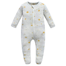 Load image into Gallery viewer, 100% Organic Cotton Zip Footed Pajamas - Golden Star