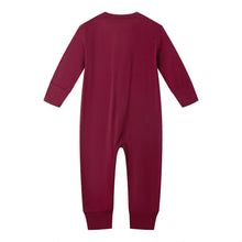 Load image into Gallery viewer, Bamboo Long Sleeve Zip Footless Baby Pajamas - Wine Red